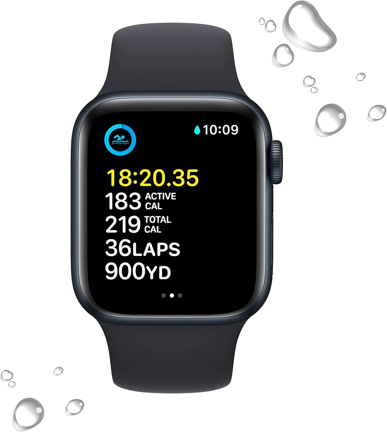 with substitute bulk feedback grandiose Midnight Sport Band, M/L (Renewed) Apple Watch SE (2nd Gen) (GPS, 40mm) - Midnight Aluminum Case 