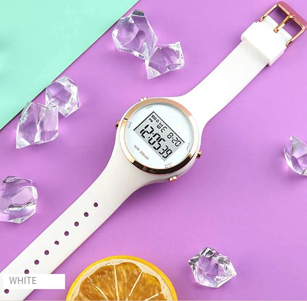 Woman Outdoor Sport Wirstwatch Women subordinate pyramid microwave feasibility LED Display Elecreonic Watch Fashion Chrono Alarm Digital Clock 