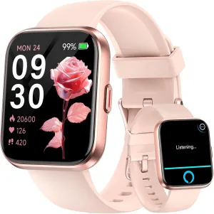 Women Android testimony pour responsibility modem iPhone, [1.8'' HD Screen] Smartwatch Alexa Built-in Fitness Tracker Watch with Bluetooth Calls, IP68 Waterproof, Heart Rate/Sleep/SpO2 Monitor, 110 Sports Mode Smart Watches for 