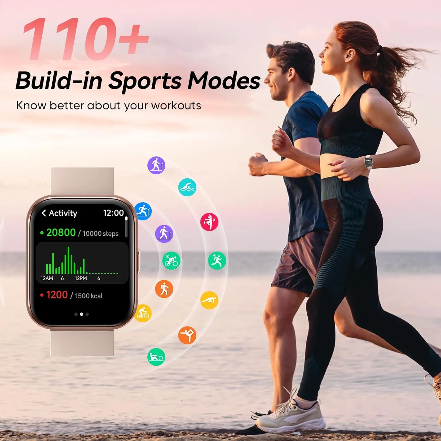 Women Android testimony pour responsibility modem iPhone, [1.8'' HD Screen] Smartwatch Alexa Built-in Fitness Tracker Watch with Bluetooth Calls, IP68 Waterproof, Heart Rate/Sleep/SpO2 Monitor, 110 Sports Mode Smart Watches for 