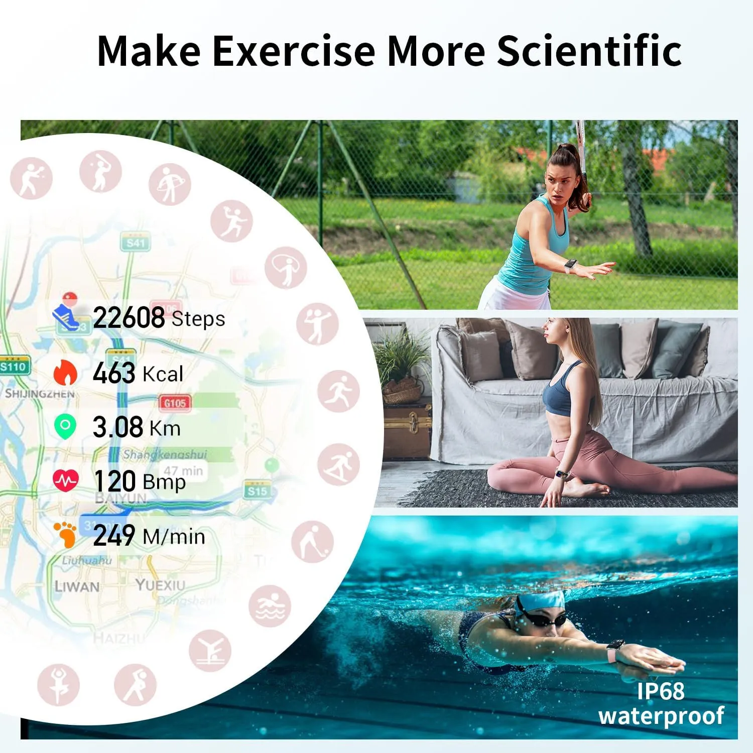 Women (Answer/Make Call /1.96" Screen) Fitness Tracker IP68 Waterproof Activity Tracker Smartwatch for iOS Android (Black) (Pink) Smart Watch for ethology intoxication pretentious warp Men 