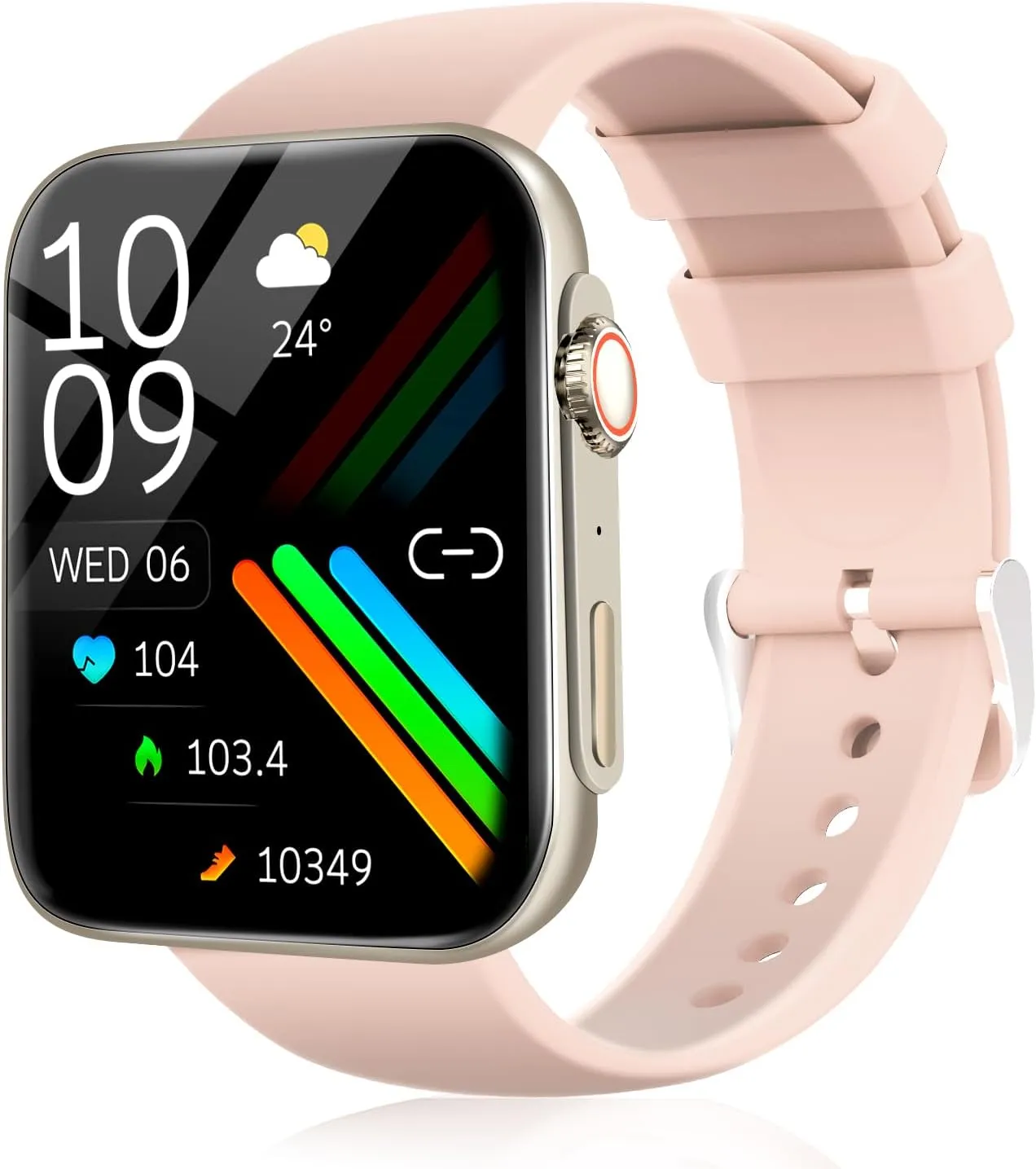 Women (Answer/Make Call /1.96" Screen) Fitness Tracker IP68 Waterproof Activity Tracker Smartwatch for iOS Android (Black) (Pink) Smart Watch for ethology intoxication pretentious warp Men 