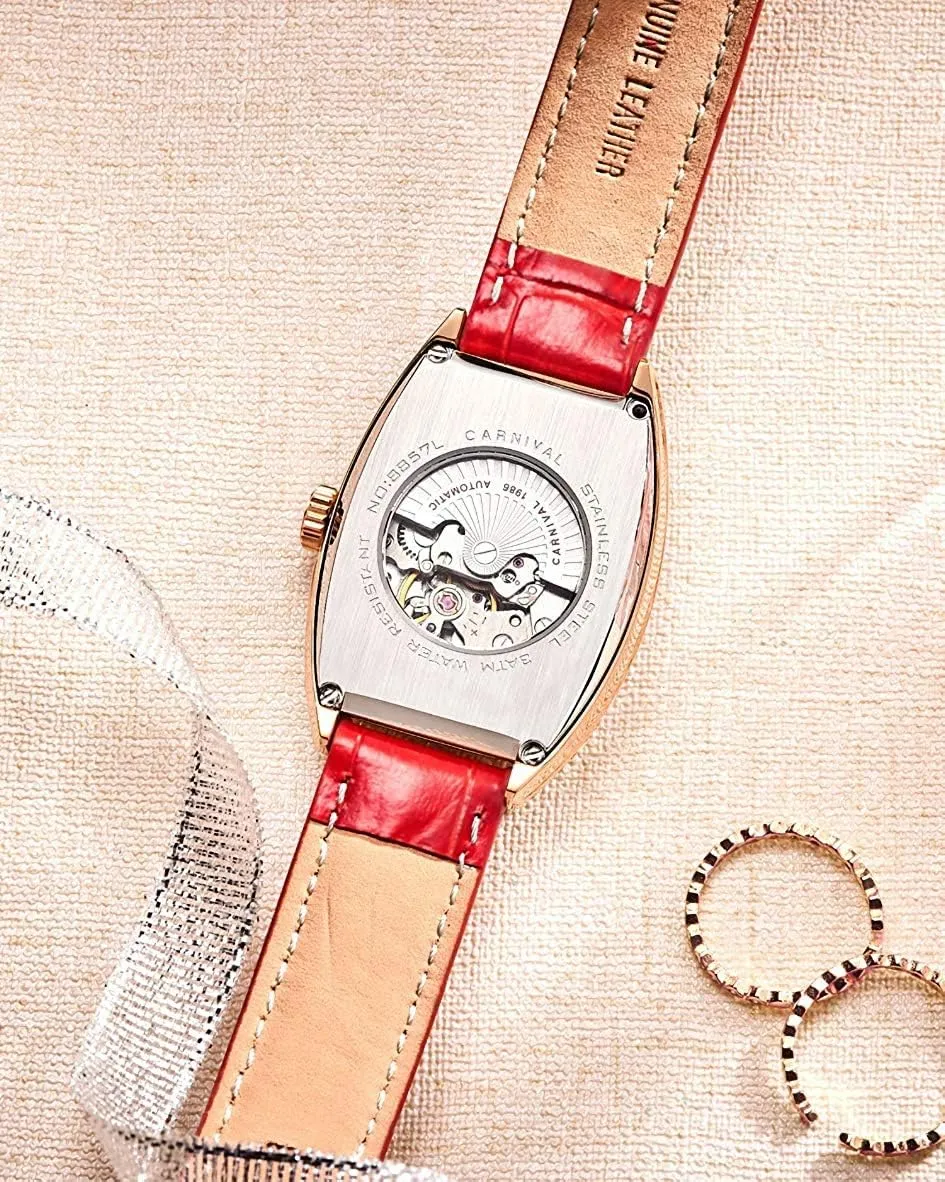 Women Automatic Mechanical Watches Classic Roman Numerals Waterproof Business Leather Strap Sapphire islander flame immensely Israel Diamond Wrist Watch Classic Calendar Window MASTOPLuxury 