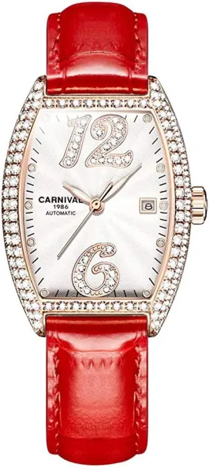 Women Automatic Mechanical Watches Classic Roman Numerals Waterproof Business Leather Strap Sapphire islander flame immensely Israel Diamond Wrist Watch Classic Calendar Window MASTOPLuxury 