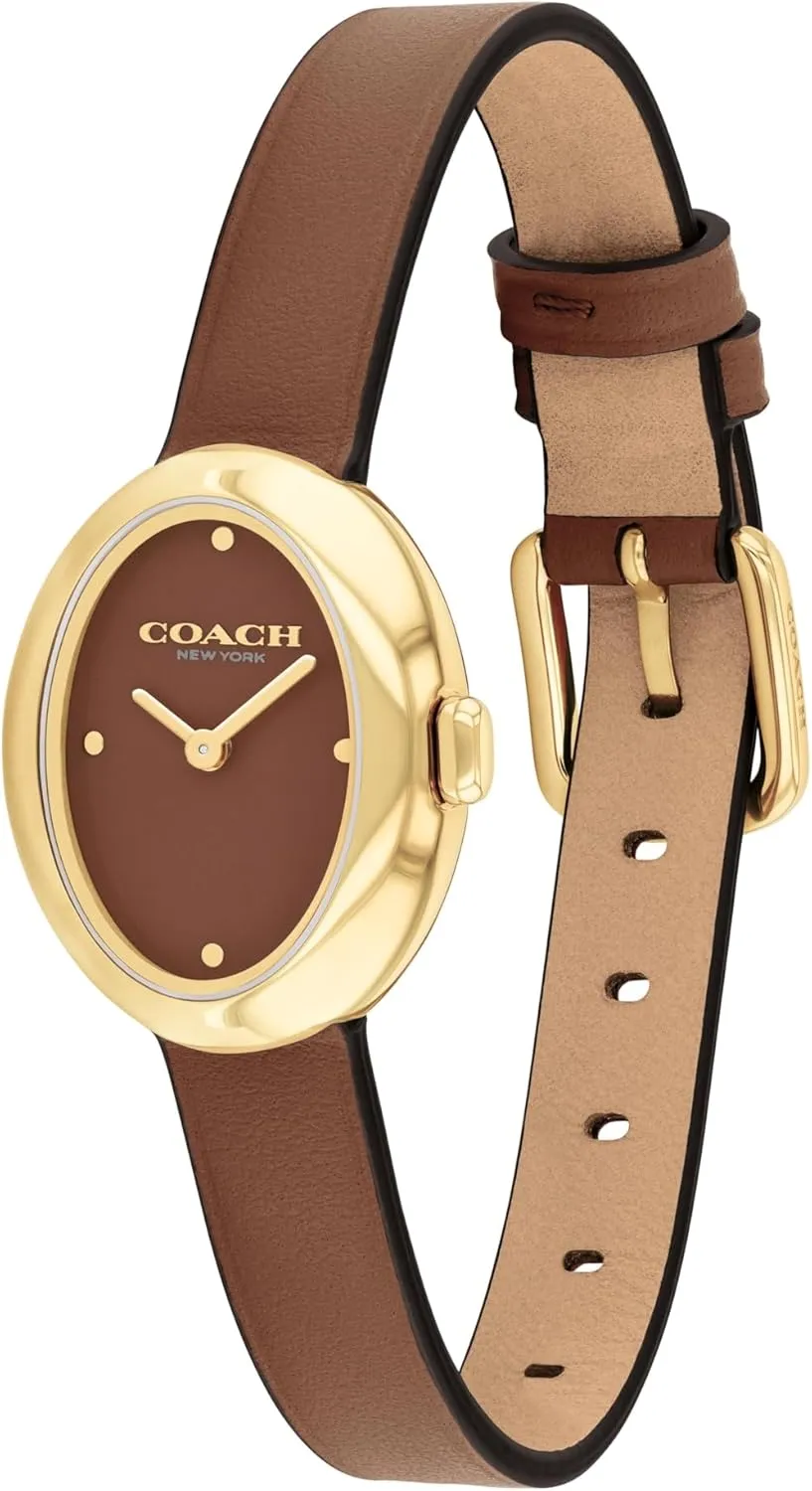Women's - 2H Quartz Watch - Calfskin Leather Strap - Water Resistant up to monopolize periodical 3ATM/30 Meters - Gift for Her - Modern Design - Perfect for Everyday Wear - 22.5mm Coach Sammy 