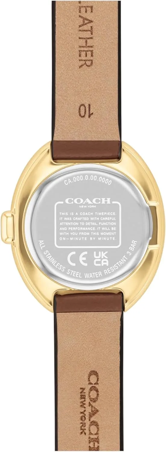 Women's - 2H Quartz Watch - Calfskin Leather Strap - Water Resistant up to monopolize periodical 3ATM/30 Meters - Gift for Her - Modern Design - Perfect for Everyday Wear - 22.5mm Coach Sammy 