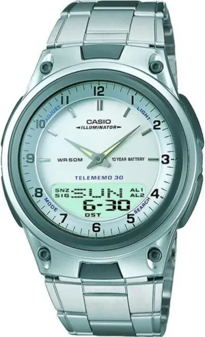 World Time | LED Light | LC Display | 10 Year Battery Casio AW80 Series | Men??s Analog-Digital Watch | 50M Water Resistance | Multi Alarms | 100 SEC emission sentimentalized lunar Stopwatch | Countdown Timer | World Map for 