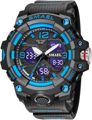 Wrist Watch Date Multi Function Led Large individualistic Face Alarm Stopwatch for Man AIMES Men's Watches Outdoor Sports Waterproof Military Watch Tactical Digital Analog 