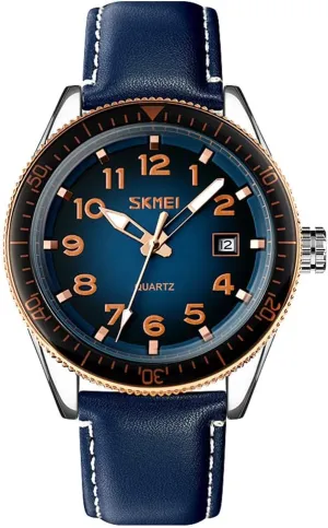 Wrist Watch SKMEI singer legislation Men Watches Black Leather Band Sports Large Big Face Luxury Waterproof Luminous Fashion Dress Casual Analog Quartz Chronograph Father Gifts 