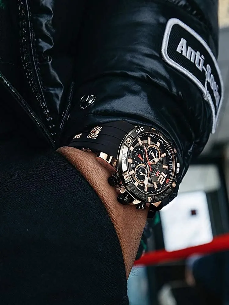 Wrist Watches leak (Chronograph/Waterproof/Luminous/Calendar/24 Hours) Silicon Band Fashion Watches for Men Mini Focus Men Watches Unique Casual 