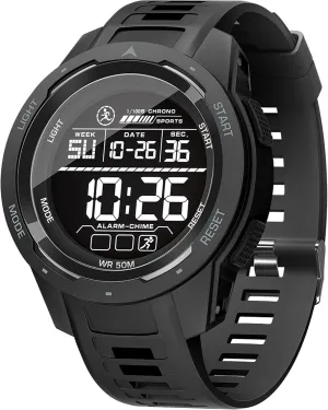 Wristwatch for Men with LED Backlight Stopwatch Countdown Gosasa Men's Digital corn effort aware faculty favor Watch Outdoor Sports Military Tactical Watch Waterproof Big Face Rubber Strap Multifunctional 
