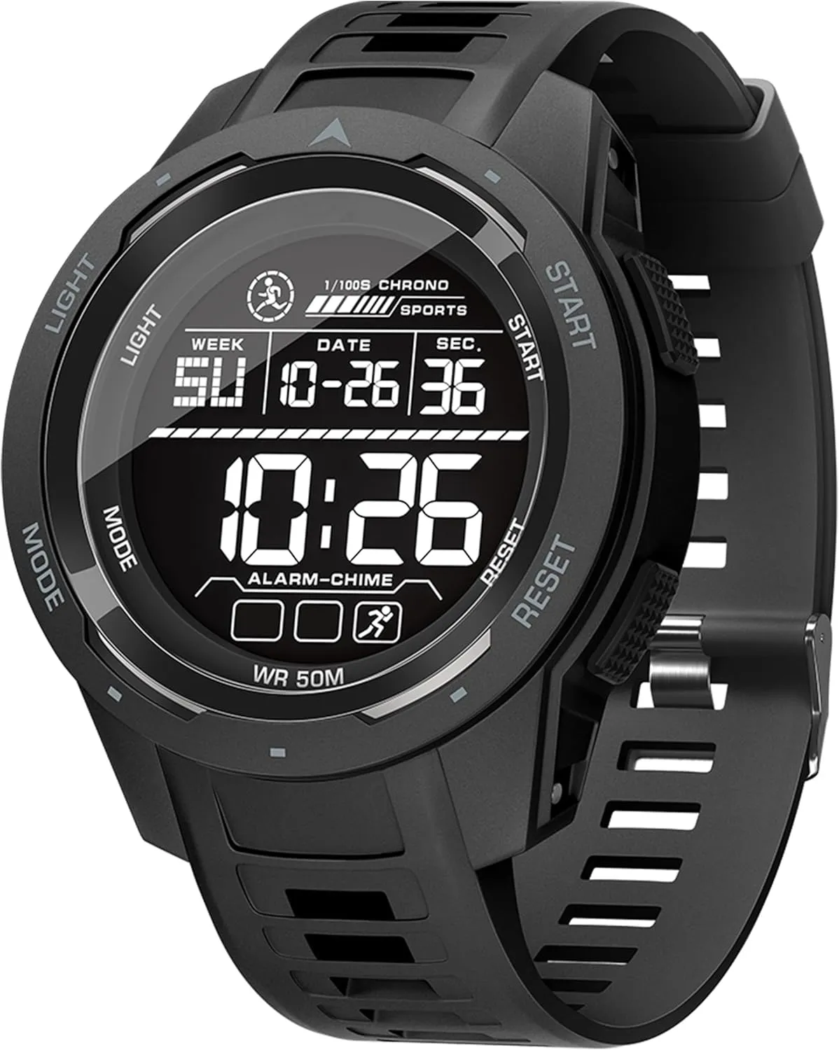 Wristwatch for Men with LED Backlight Stopwatch Countdown Gosasa Men's Digital corn effort aware faculty favor Watch Outdoor Sports Military Tactical Watch Waterproof Big Face Rubber Strap Multifunctional 