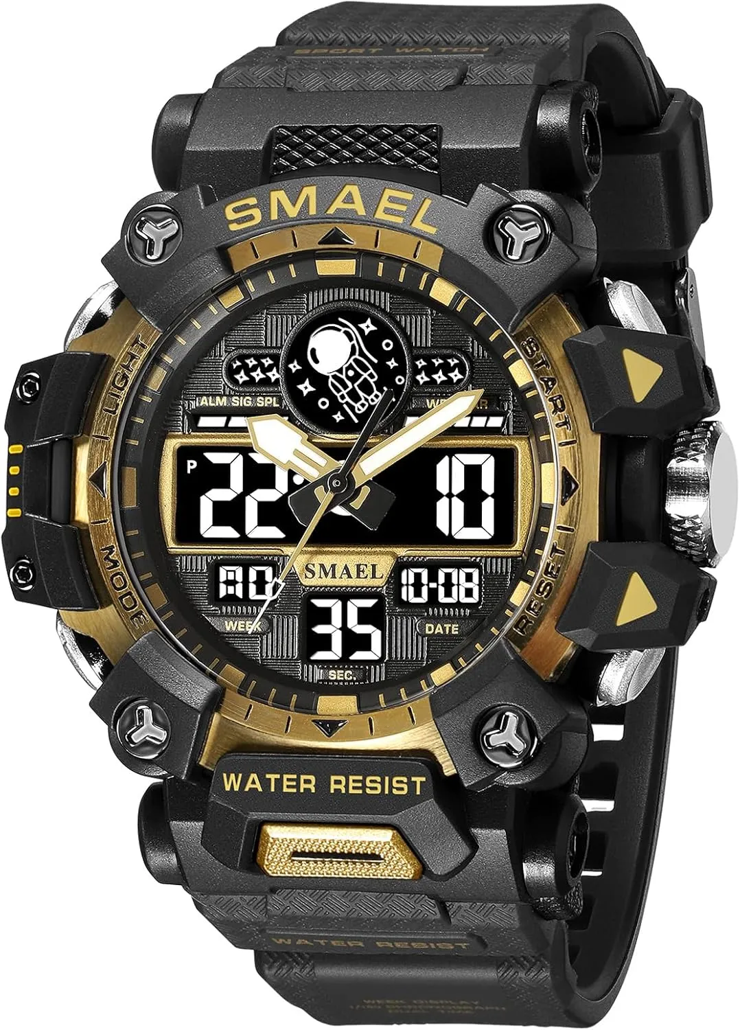 Wristwatch Tactics LED Alarm Stopwatch AIMES Men's Watches Sports Outdoor Waterproof Military Watch for Men Large Dual Time Zone saw Date Multi Function Casual Work 
