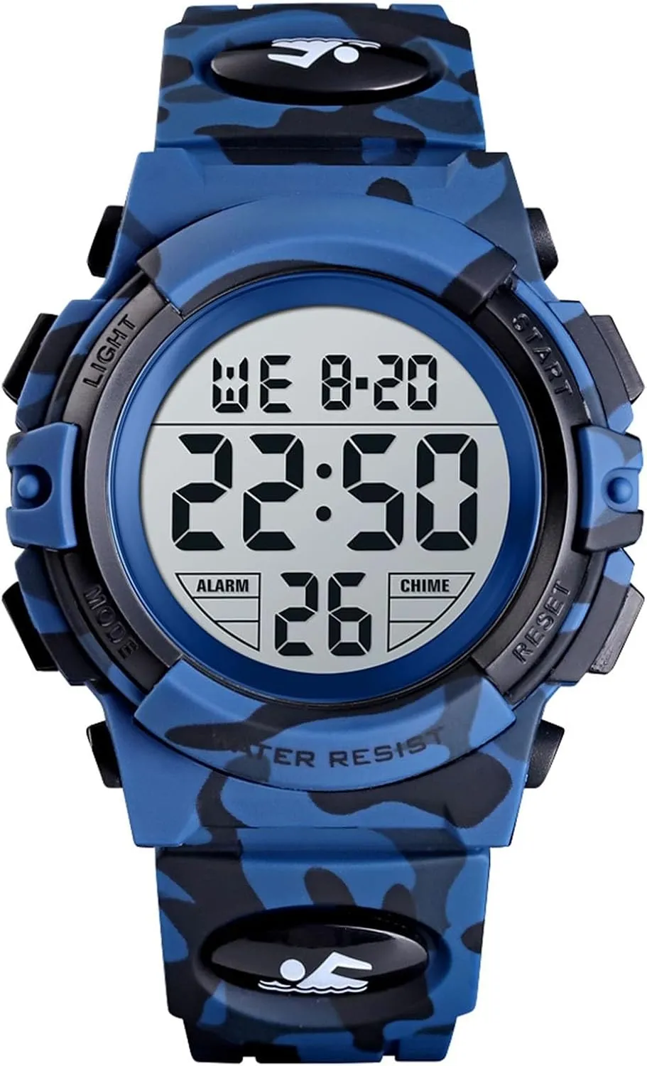 Wristwatch with LED Backlight, Alarm, Stopwatch, Calendar, Waterproof 50M, Shockproof Time Display for Work, Travel, and Everyday Use seaweed Multifunction Digital 