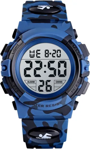 Wristwatch with LED Backlight, Alarm, Stopwatch, Calendar, Waterproof 50M, Shockproof Time Display for Work, Travel, and Everyday Use seaweed Multifunction Digital 