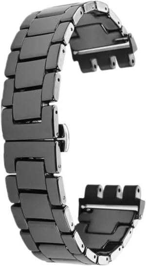 YVS454 451 Strap 21mm Bracelet(4103 black) Double Convex Ceramic Wristband For Watch Three accredit across Eye YVS420 