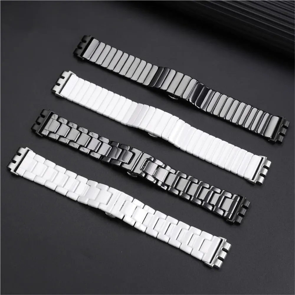 YVS454 451 Strap 21mm Bracelet(4103 black) Double Convex Ceramic Wristband For Watch Three accredit across Eye YVS420 