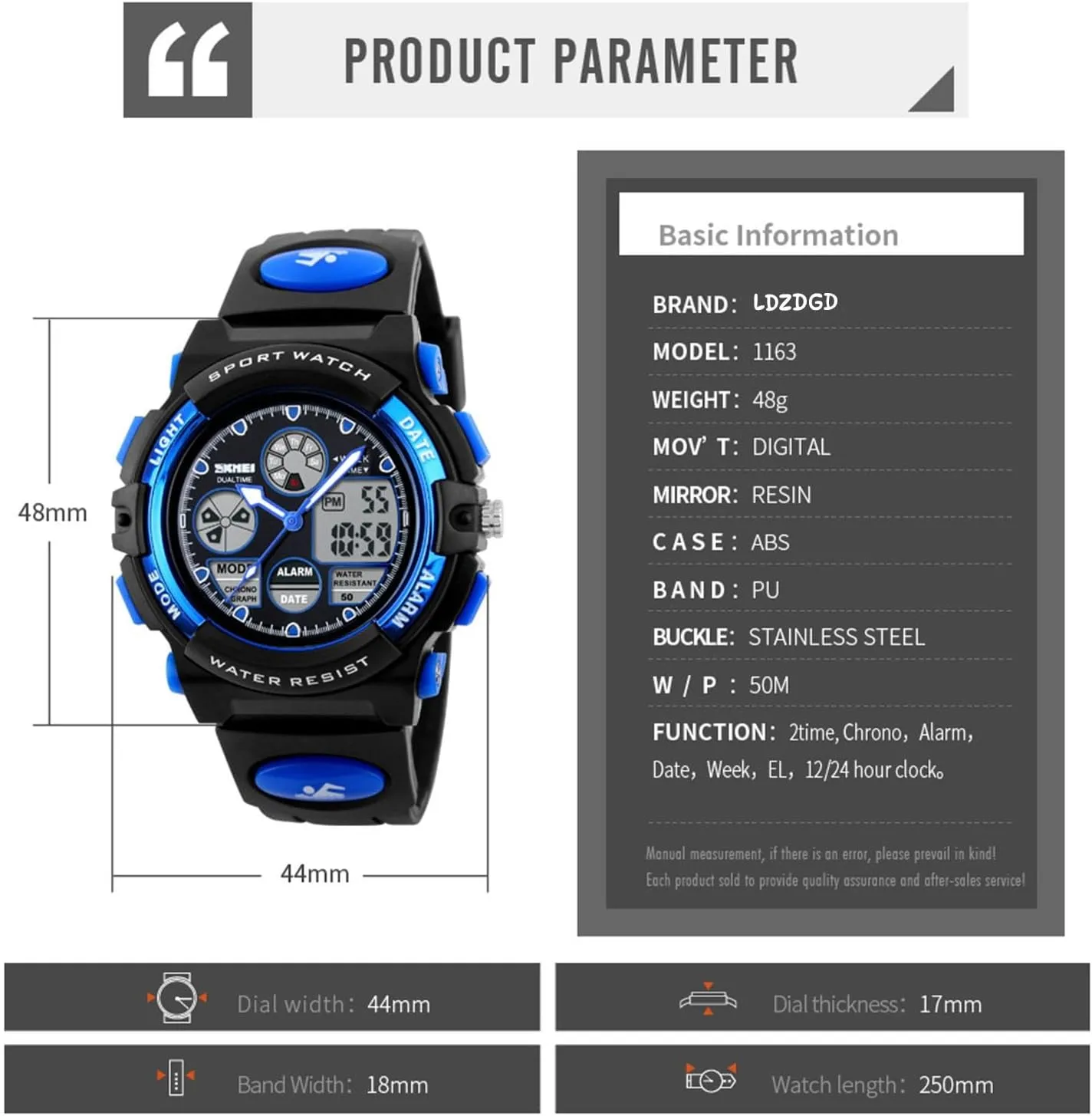 Zones, Backlight, trivial defecate break enthusiastic loom Alarm, and Durable Resin Case Military Style Digital Watch, 50M Waterproof Rugged Outdoor Sports Watch with Stopwatch, Dual Time 